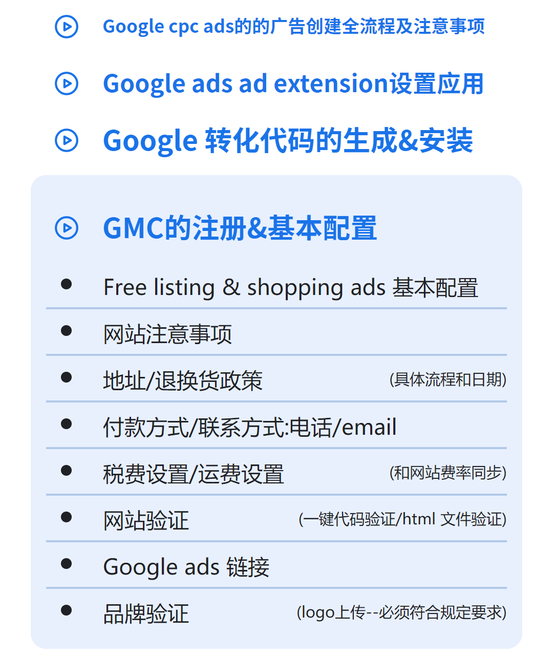 课程大纲 - Google Ads