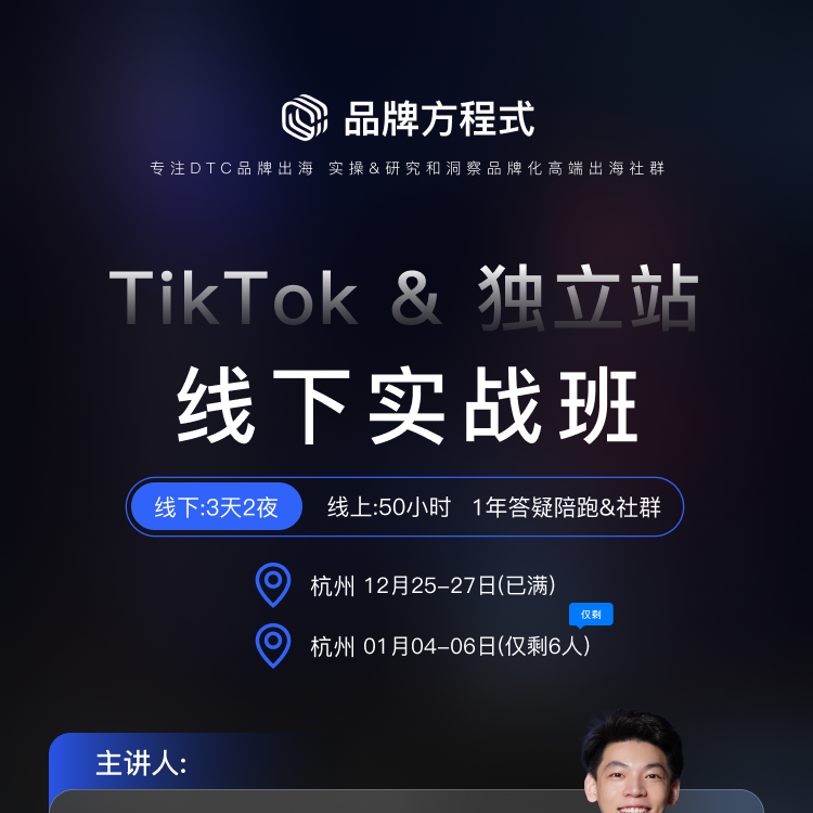 TikTok&独立站线下实战班